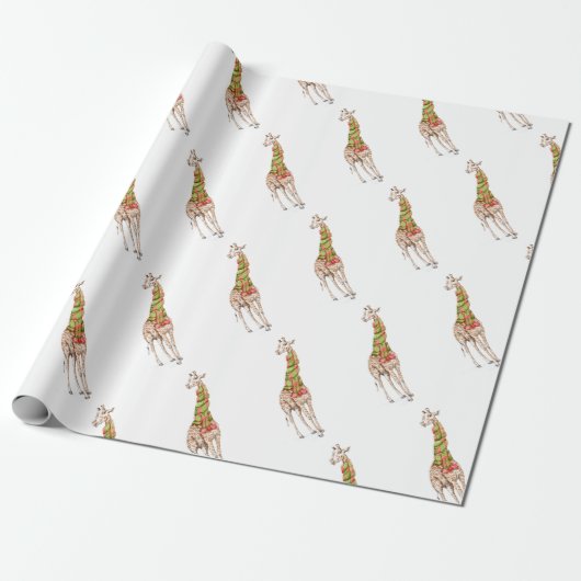 Giraffe in einem Schal Geschenkpapier (Ungerollt)