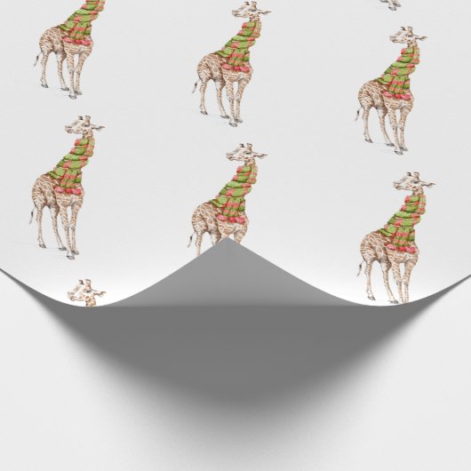 Giraffe in einem Schal Geschenkpapier (Ecke)