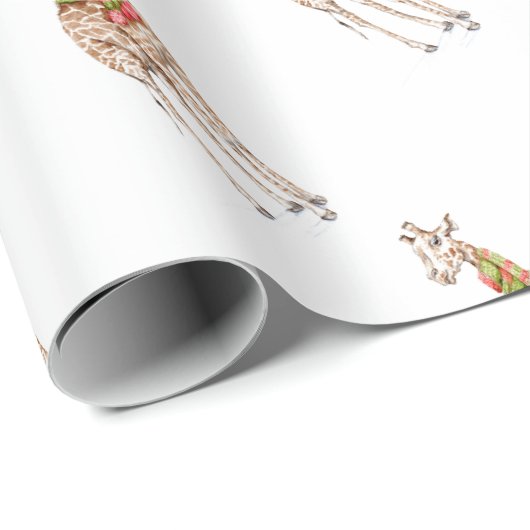 Giraffe in einem Schal Geschenkpapier (Rolleneckpunkt)