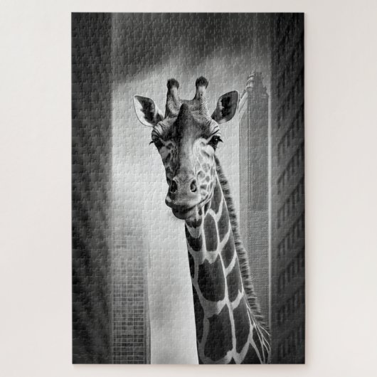 Giraffe in einem Stadtbild Puzzle (Vertikal)