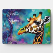 Giraffe in Farbe Fotoplatte (Vorderseite)