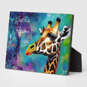 Giraffe in Farbe Fotoplatte (Seite)