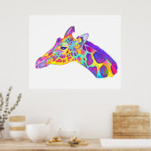 Giraffe in Farben Poster (Küche)