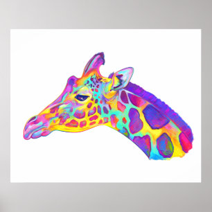 Giraffe in Farben Poster
