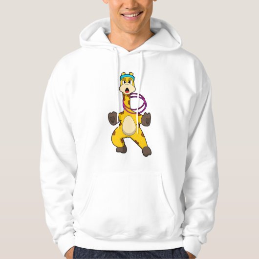 Giraffe in Fitness mit Swing Ring Hoodie (Vorderseite)