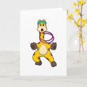 Giraffe in Fitness mit Swing Ring Karte (Gelbe Blume)
