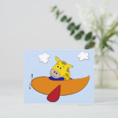 Giraffe in Flugzeug Geburtserklärung Ankündigungspostkarte (Stehend Vorderseite)