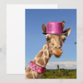 Giraffe in funkelnd-rosa Hut (Vorne/Hinten)