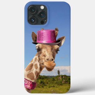 Giraffe in funkelnd-rosa Hut Case-Mate iPhone Hülle