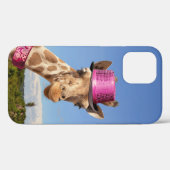 Giraffe in funkelnd-rosa Hut Case-Mate iPhone Hülle (Rückseite (Horizontal))