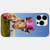 Giraffe in funkelnd-rosa Hut Case-Mate iPhone Hülle (Rückseite (Horizontal))