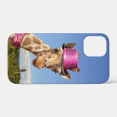 Giraffe in funkelnd-rosa Hut Case-Mate iPhone Hülle (Rückseite (Horizontal))