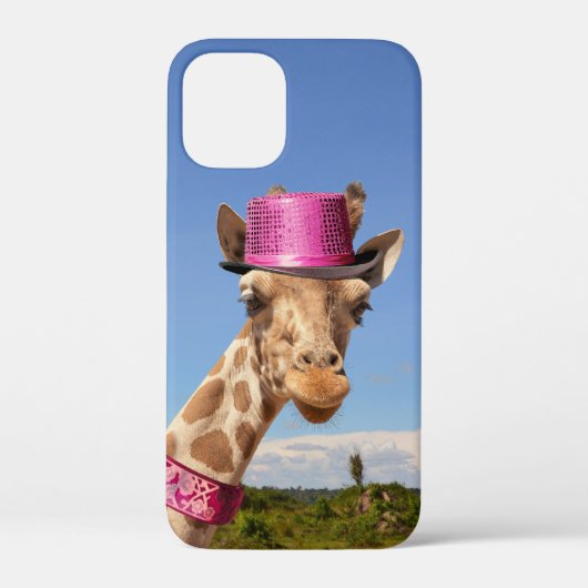 Giraffe in funkelnd-rosa Hut Case-Mate iPhone Hülle (Rückseite)