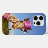 Giraffe in funkelnd-rosa Hut Case-Mate iPhone Hülle (Rückseite (Horizontal))
