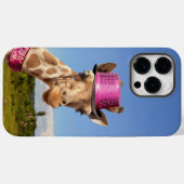 Giraffe in funkelnd-rosa Hut Case-Mate iPhone Hülle (Rückseite (Horizontal))