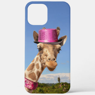 Giraffe in funkelnd-rosa Hut Case-Mate iPhone Hülle