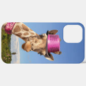Giraffe in funkelnd-rosa Hut Case-Mate iPhone Hülle (Rückseite / Rechts)