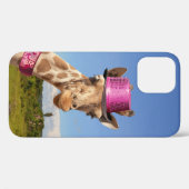 Giraffe in funkelnd-rosa Hut Case-Mate iPhone Hülle (Rückseite (Horizontal))