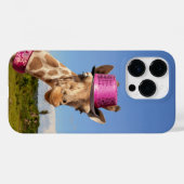 Giraffe in funkelnd-rosa Hut Case-Mate iPhone Hülle (Rückseite (Horizontal))
