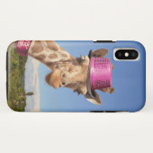 Giraffe in funkelnd-rosa Hut Case-Mate iPhone Hülle (Rückseite (Horizontal))