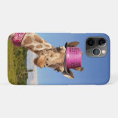 Giraffe in funkelnd-rosa Hut Case-Mate iPhone Hülle (Rückseite (Horizontal))
