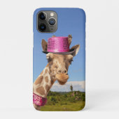 Giraffe in funkelnd-rosa Hut Case-Mate iPhone Hülle (Rückseite)