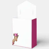 Giraffe in funkelnd-rosa Hut Geschenkschachtel (Offen)