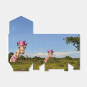 Giraffe in funkelnd-rosa Hut Geschenkschachtel (Ungefaltet)