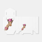 Giraffe in funkelnd-rosa Hut Geschenkschachtel (Ungefaltet)