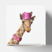 Giraffe in funkelnd-rosa Hut Geschenkschachtel (Oben)