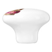 Giraffe in funkelnd-rosa Hut Keramikknauf (Seitenansicht)