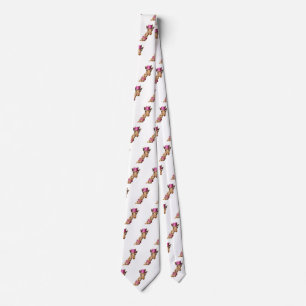Giraffe in funkelnd-rosa Hut Krawatte