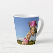 Giraffe in funkelnd-rosa Hut Milchtasse (Rechte Ecke)