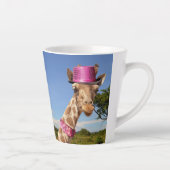 Giraffe in funkelnd-rosa Hut Milchtasse (Rechts)