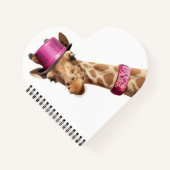 Giraffe in funkelnd-rosa Hut Notizblock (Vorderseite)