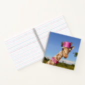 Giraffe in funkelnd-rosa Hut Notizblock (Innenseite)
