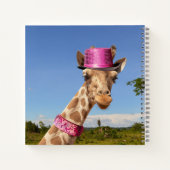 Giraffe in funkelnd-rosa Hut Notizblock (Rückseite)