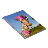 Giraffe in funkelnd-rosa Hut Notizblock (Rechte Seite)