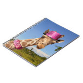 Giraffe in funkelnd-rosa Hut Notizblock (Linke Seite)