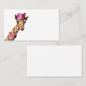 Giraffe in funkelnd-rosa Hut Platzkarte (Vorne/Hinten)