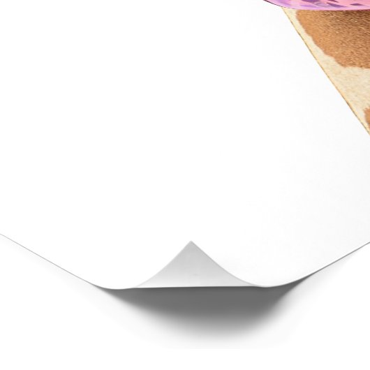 Giraffe in funkelnd-rosa Hut Poster (Ecke)