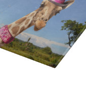 Giraffe in funkelnd-rosa Hut Schneidebrett (Ecke)