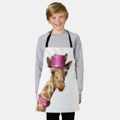 Giraffe in funkelnd-rosa Hut Schürze (Getragen)