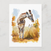 Giraffe in Großgras Feiertagspostkarte (Vorderseite)