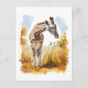 Giraffe in Großgras Feiertagspostkarte