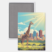 Giraffe in Nairobi Kenya Magnet (Vorderseite/Rückseite)