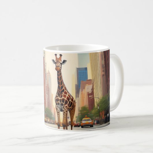 Giraffe in NYC Kaffeetasse (VorderseiteRechts)