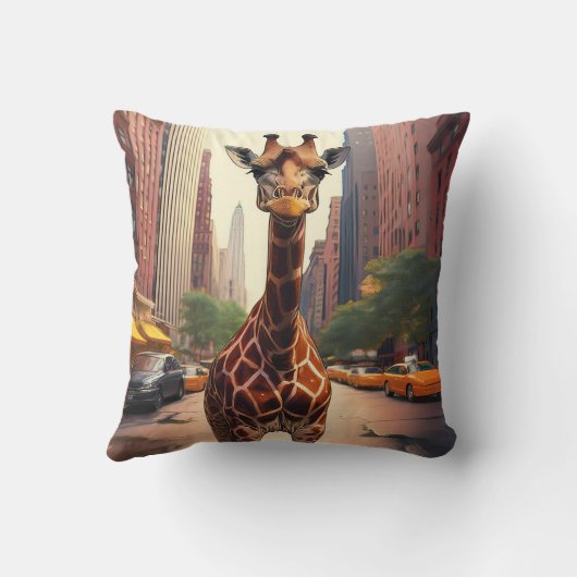 Giraffe in NYC Kissen (Rückseite)