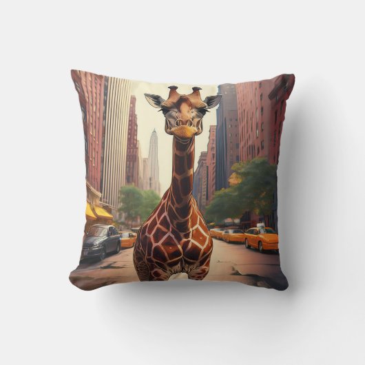 Giraffe in NYC Kissen (Vorderseite)