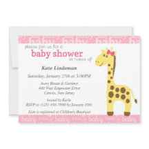 Giraffe in Pink Bow Babydusche für Mädchen